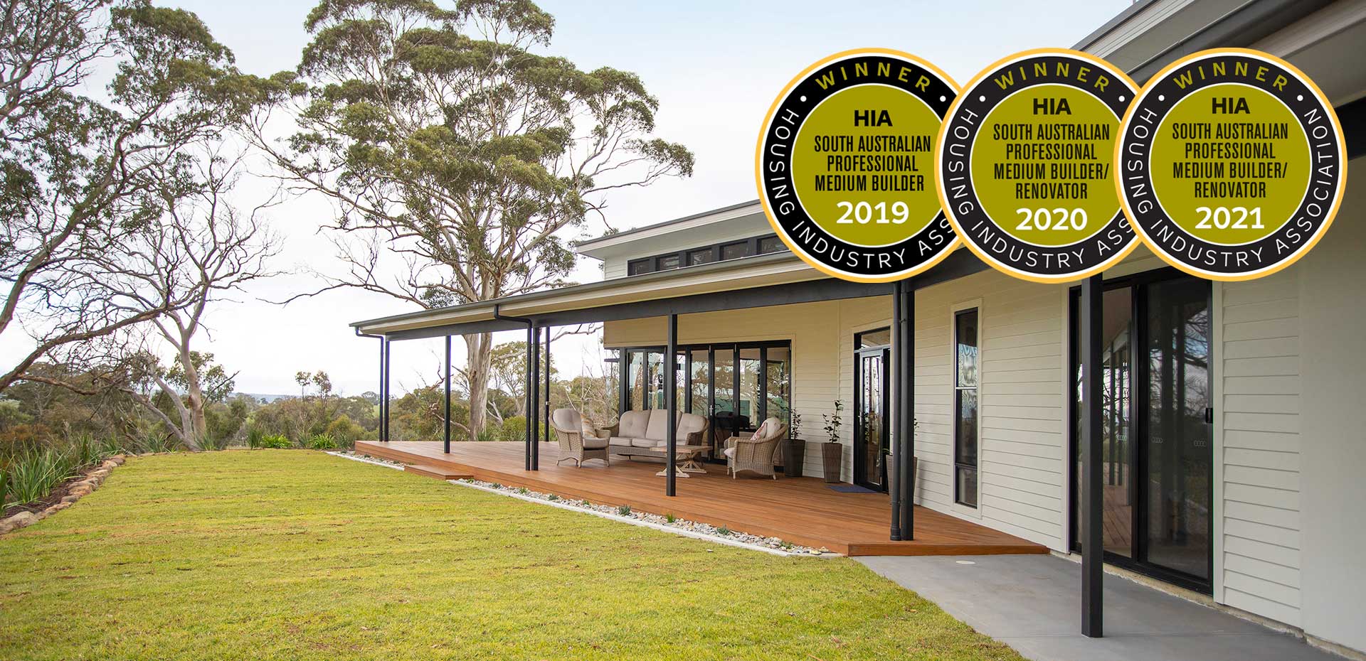 Kookaburra Homes Modern Customer Home in the Adelaide Hills with three HIA Medals for SA Professional Medium Builder three years running