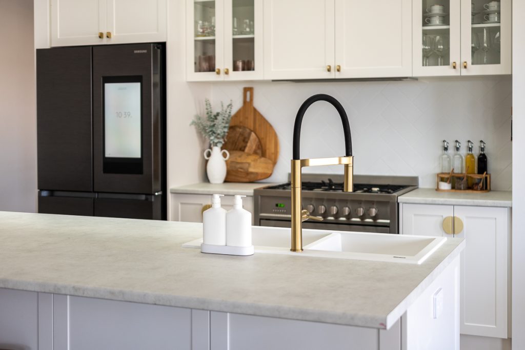 Laminate benchtops with overmount sink, Mount Barker