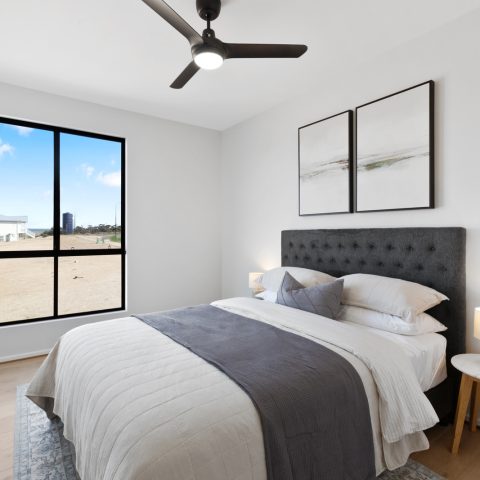 Bedroom in pole frame home,