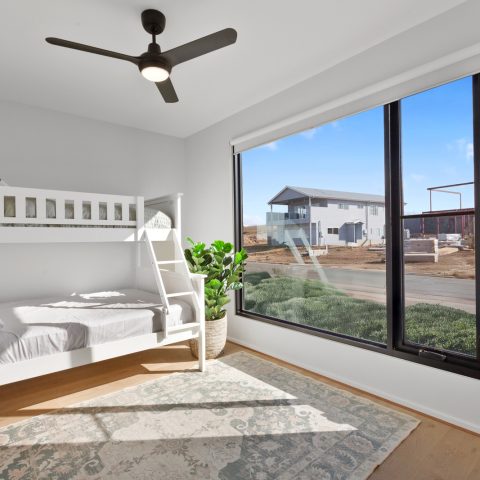 Bedroom in pole frame home,