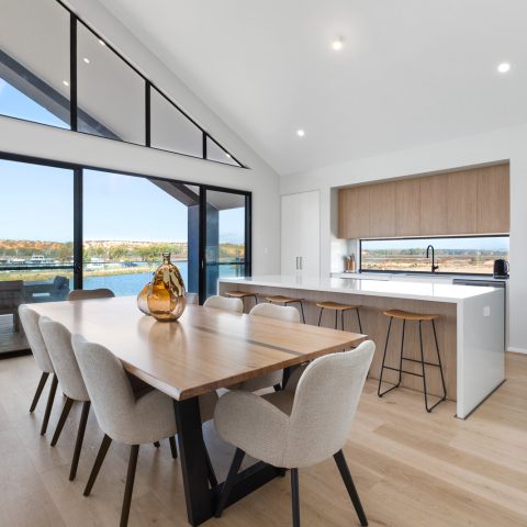 Dining and Kitchen in pole frame home