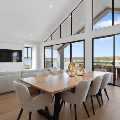 Dining and Living in pole frame home