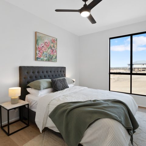 Bedroom in pole frame home,