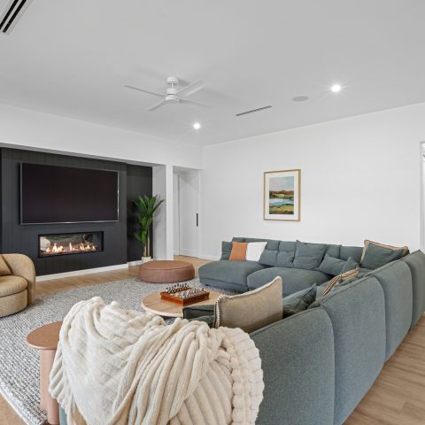 Living Room in pole frame home