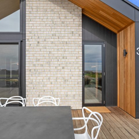 Exterior in brick home