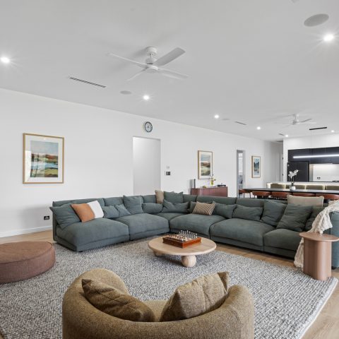 Living Room in pole frame home