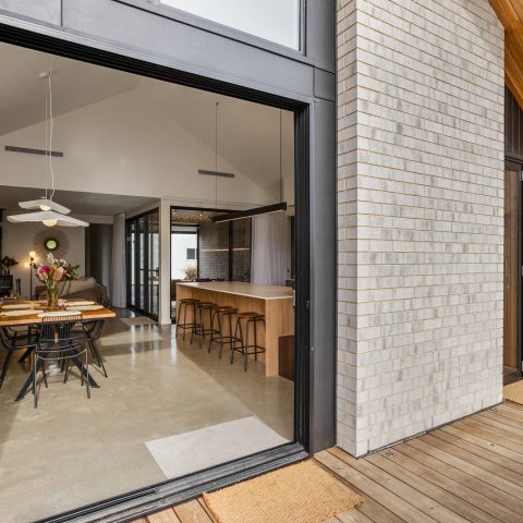 Exterior in brick home