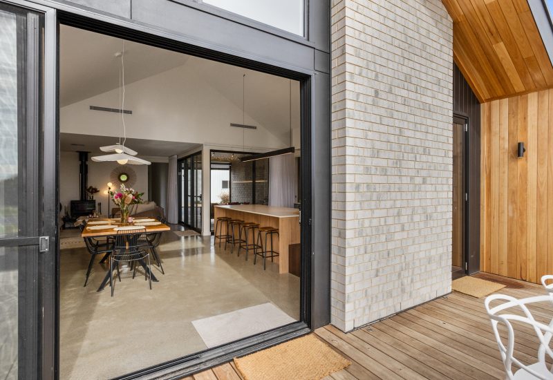 Exterior in brick home