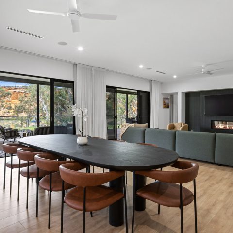 Dining Room in pole frame home