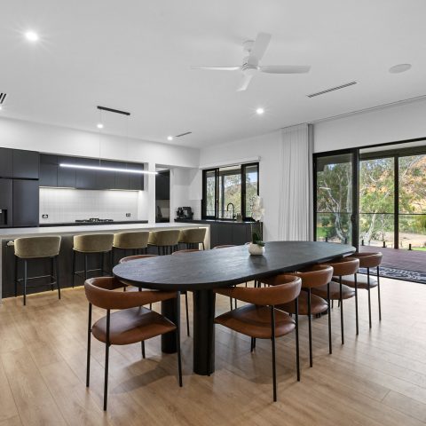 Dining Room in pole frame home