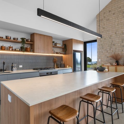 Kitchen in brick home