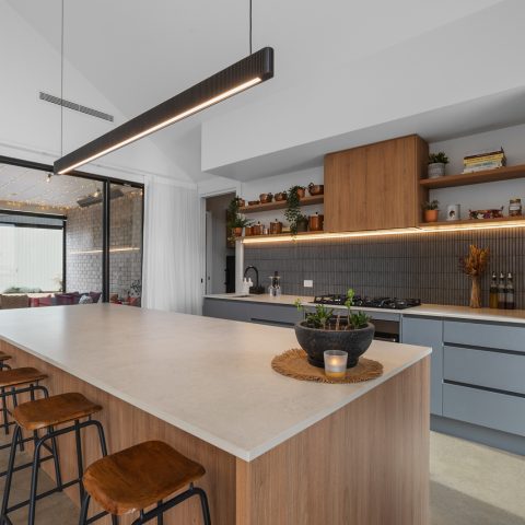 Kitchen in brick home