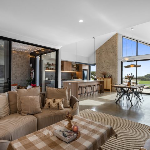 Living Room in brick home