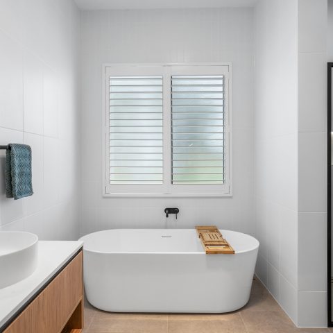Bathroom in pole frame home