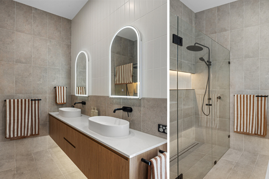 Warming the space with contemporary style texture and standard tiles